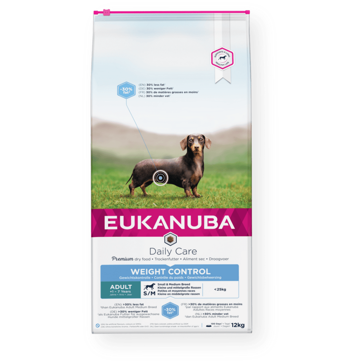 Eukanuba Daily Care Weight Control Adult Small/Medium Breed Dry Dog Food, Eukanuba, 12 kg