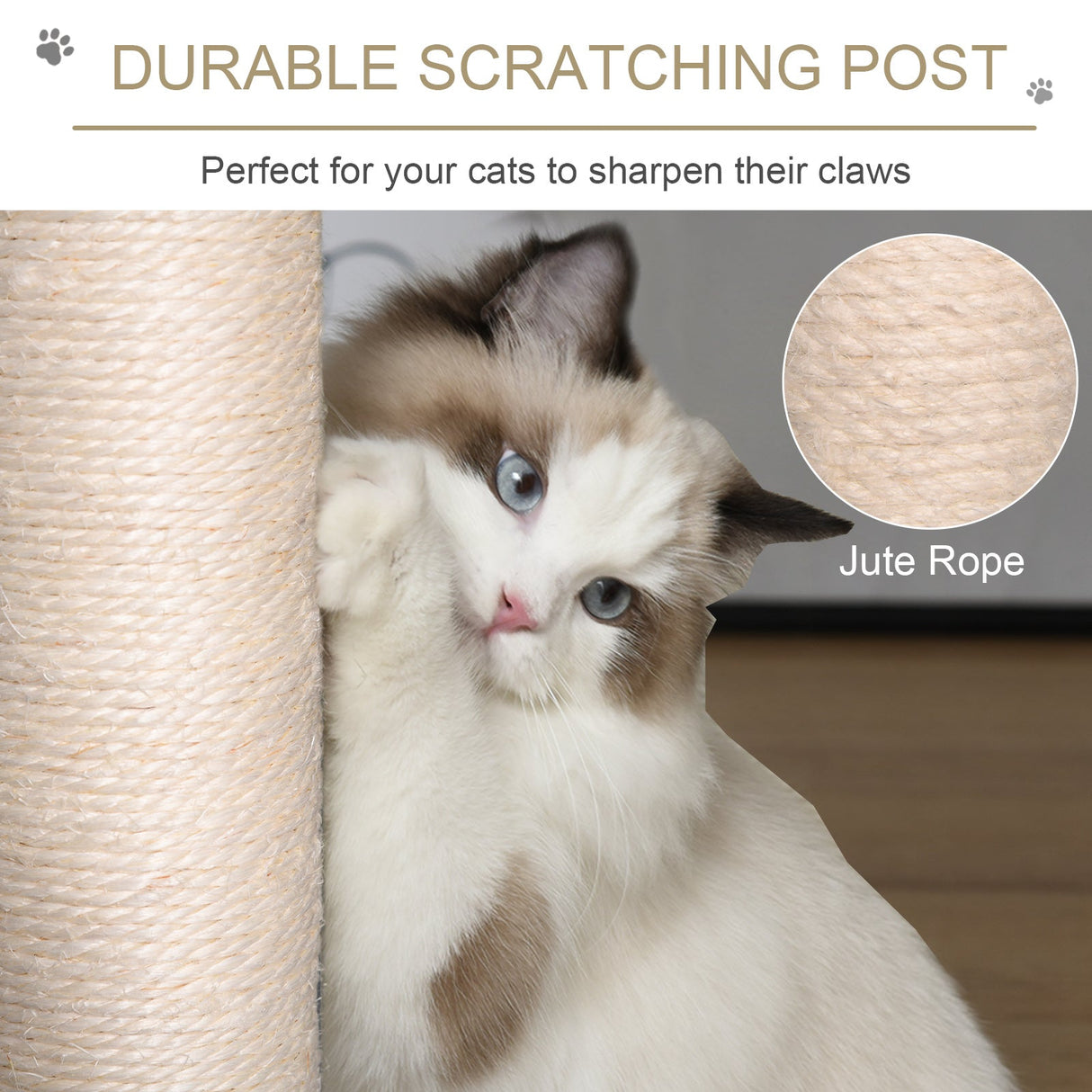 Φ55 x 150H cm Cat Tree Multi-level Kitten Tower w/ Scratching Post Condo Plush Perches Grey, PawHut,