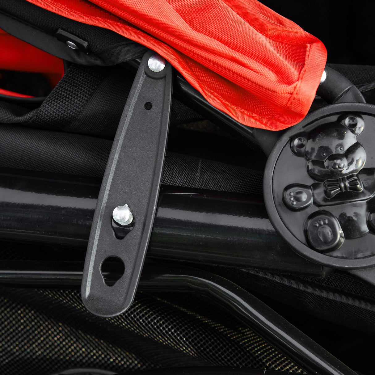 Folding 3 Wheel Dog Pushchair Travel w/ Adjustable Canopy Storage Brake, PawHut, Red