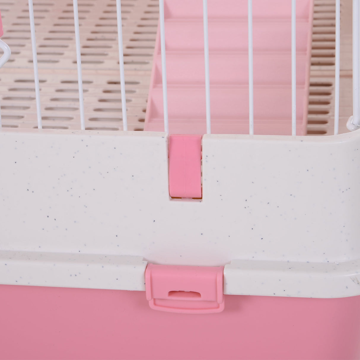 Four-Tier Cage, for Ferrets, Chinchillas with Wheels, PawHut, Pink