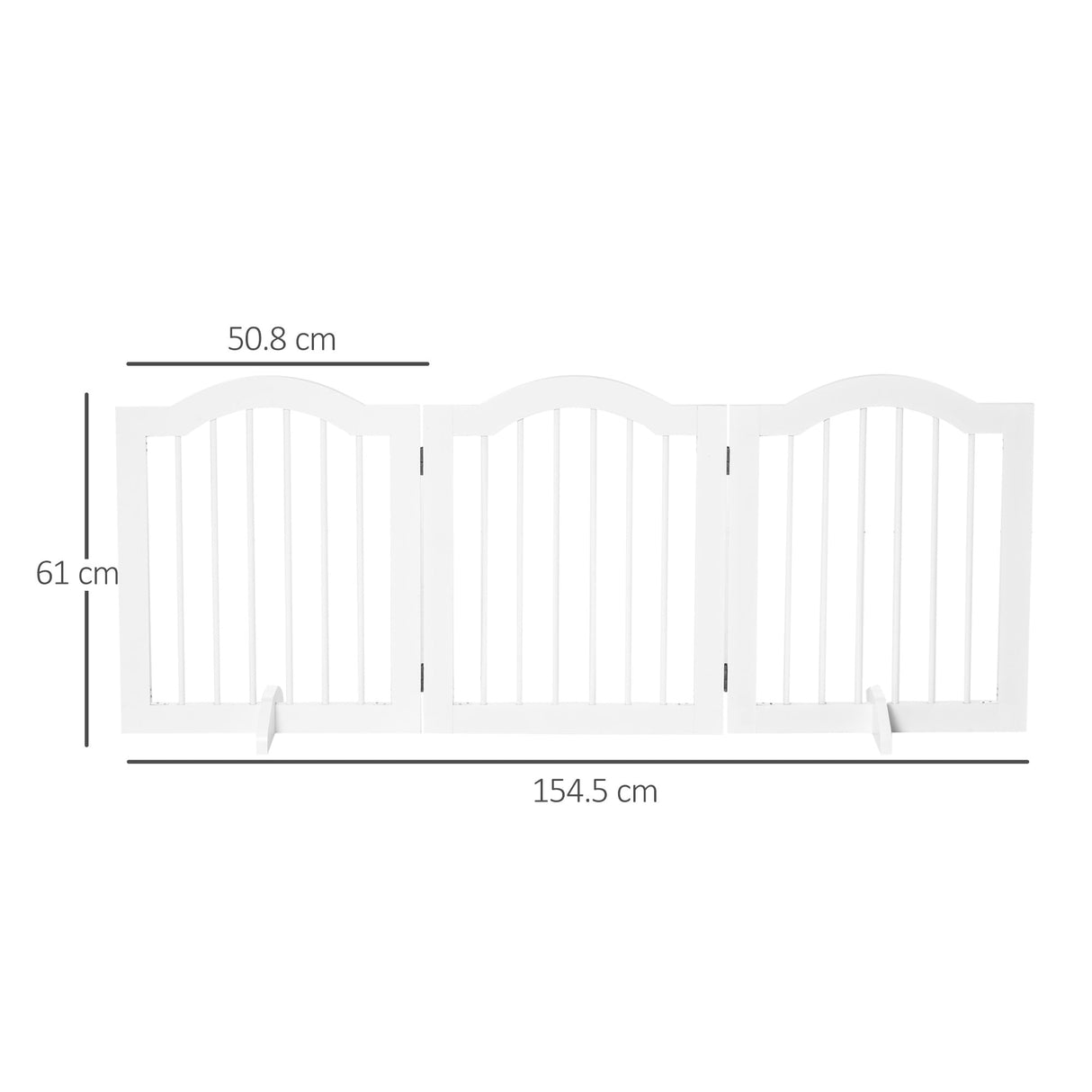 Freestanding 3 Panel Wooden Pet Gate with Support Feet Foldable Pet Fence Safety Barrier for the House, PawHut, Black