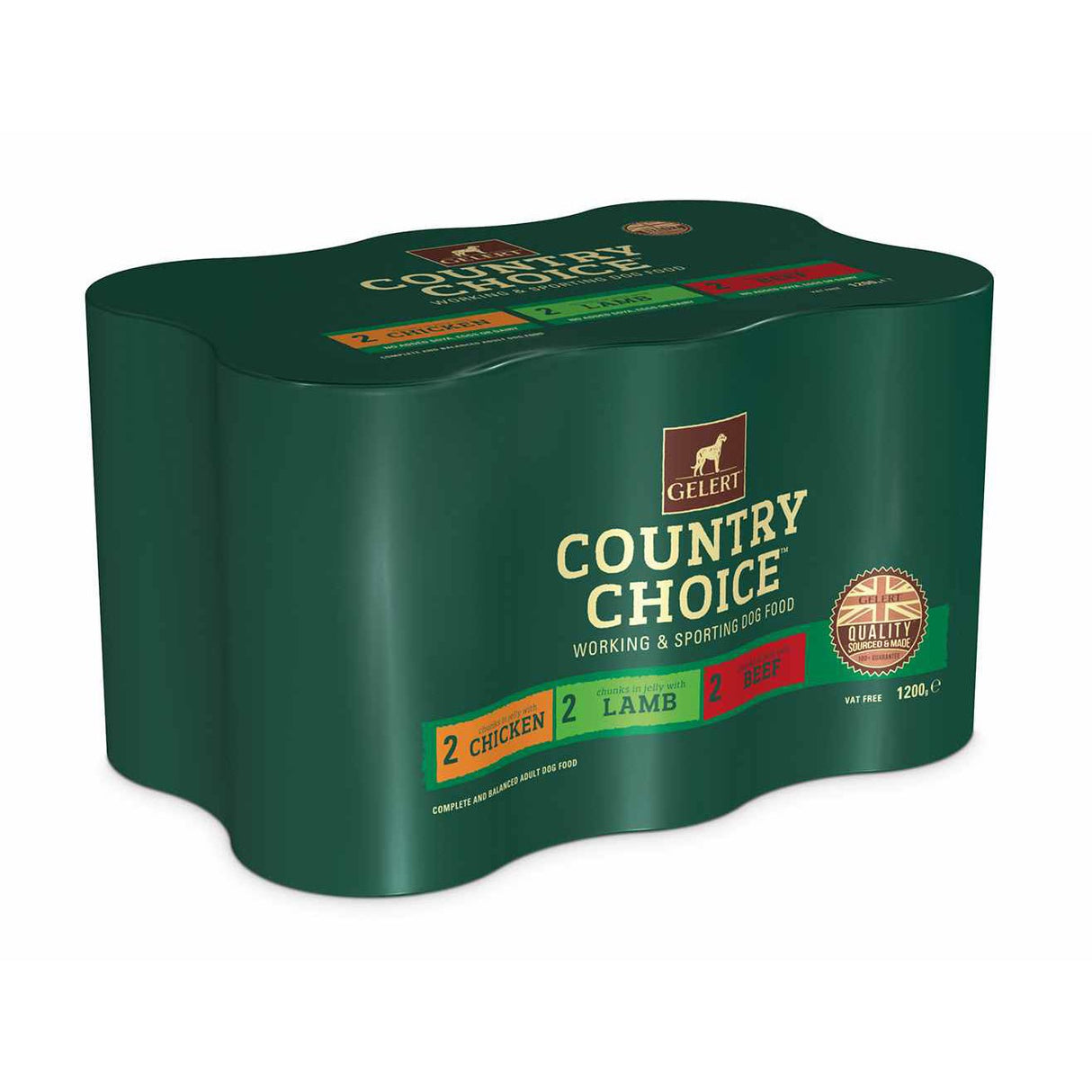 Gelert Country Choice Adult Dog Variety in Jelly Dog Food 6x1200g, Gelert,