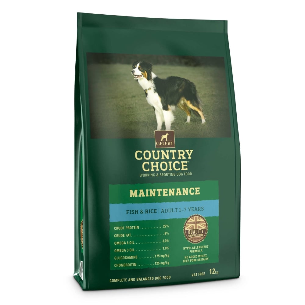 Gelert Country Choice Maintenance Fish & Rice, Gelert, 12 kg