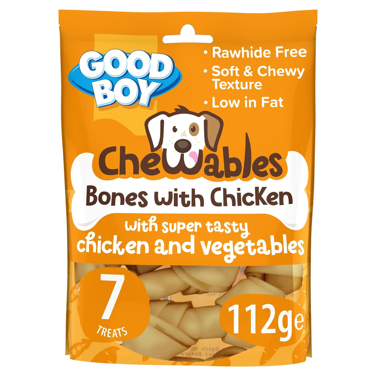 Good Boy Chewables Dog Treats - Rawhide Free Mini Chicken Bones - 7 Pack (10 x 112g), Good Boy,
