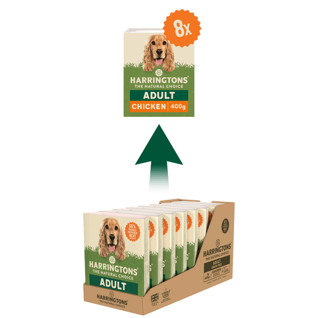 Harringtons Chicken with Potato & Veg Grain Free Wet Dog Food Trays 8x400g, Harringtons,