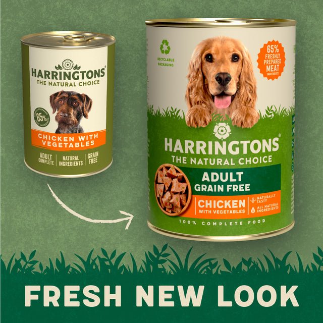 Harringtons Chicken with Veg Grain Free Wet Dog Food Tins 6 x 400g, Harringtons,