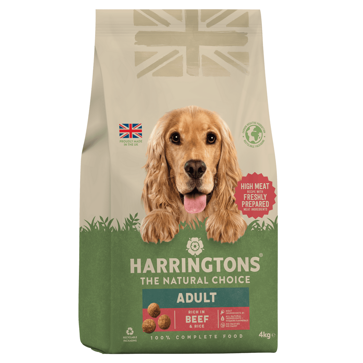 Harringtons Dry Adult Dog Food Rich in Beef & Rice, Harringtons, 3 x 4kg