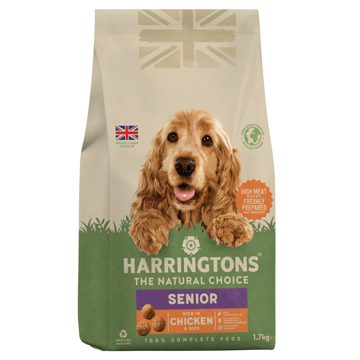Harringtons Dry Senior Dog Food Rich in Chicken & Rice, Harringtons, 4x1.7kg