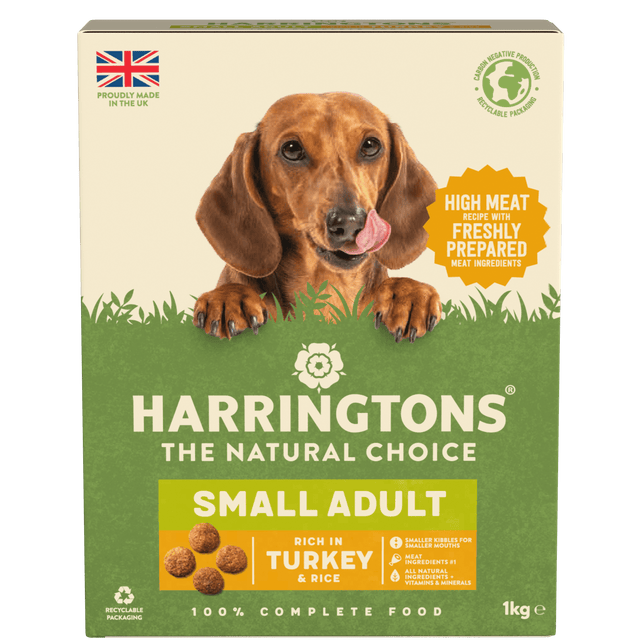 Harringtons Dry Small Breed Adult Dog Food Rich in Turkey & Rice 5 x 1kg, Harringtons,