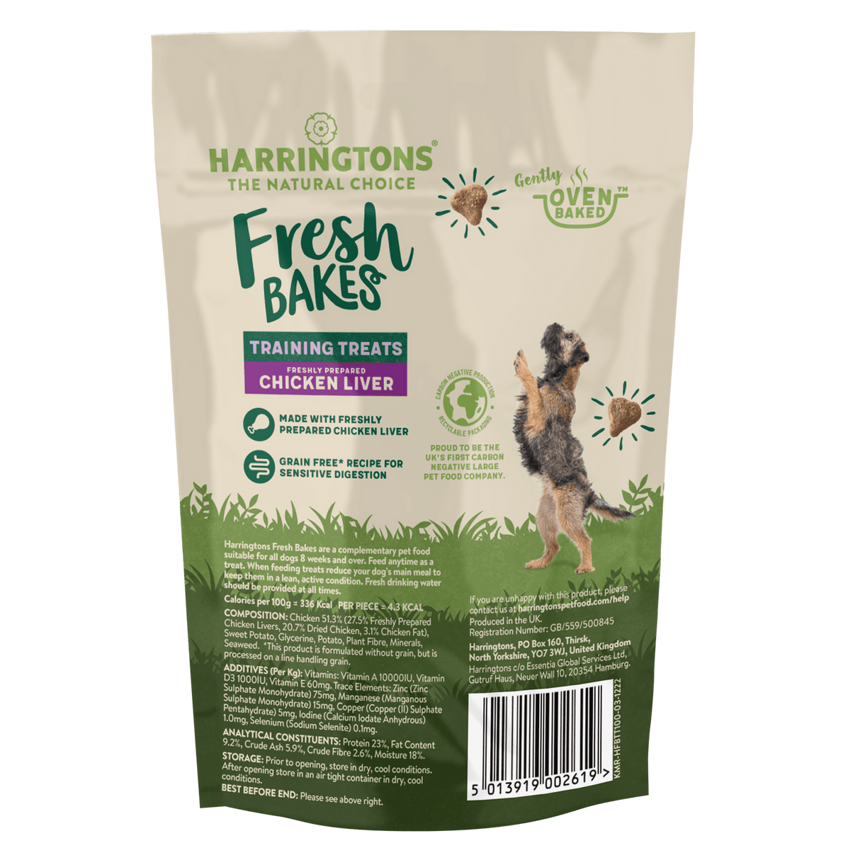 Harringtons Fresh Bakes Grain Free Chicken Liver Training Treats (9x100g), Harringtons,