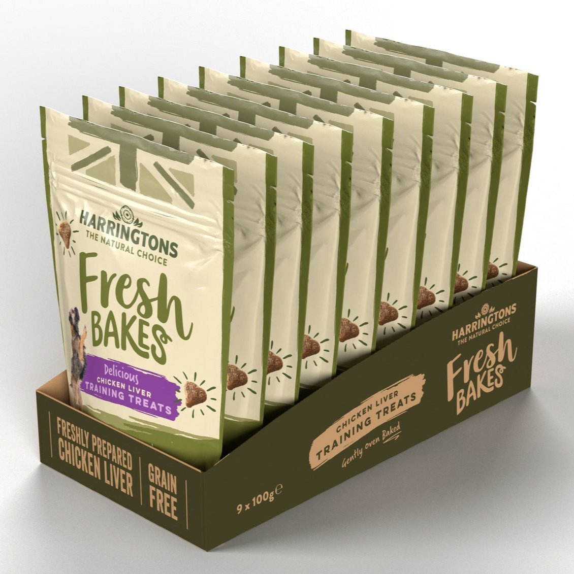 Harringtons Fresh Bakes Grain Free Chicken Liver Training Treats (9x100g), Harringtons,