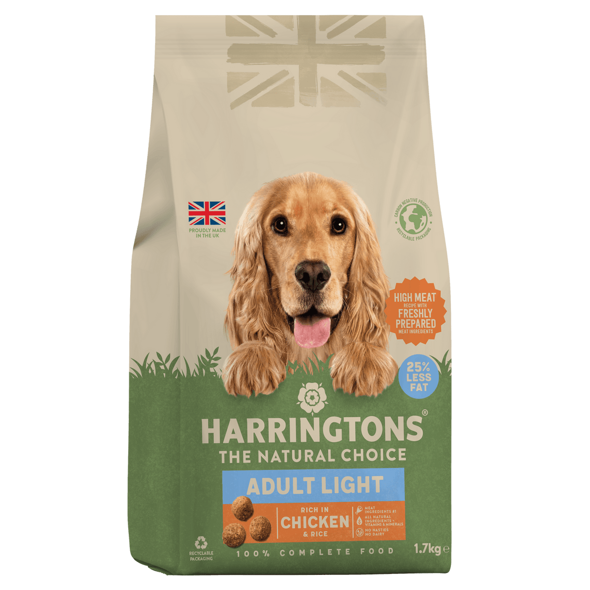 Harringtons Light Dry Adult Dog Food Rich in Chicken & Rice 4x1.7kg, Harringtons,