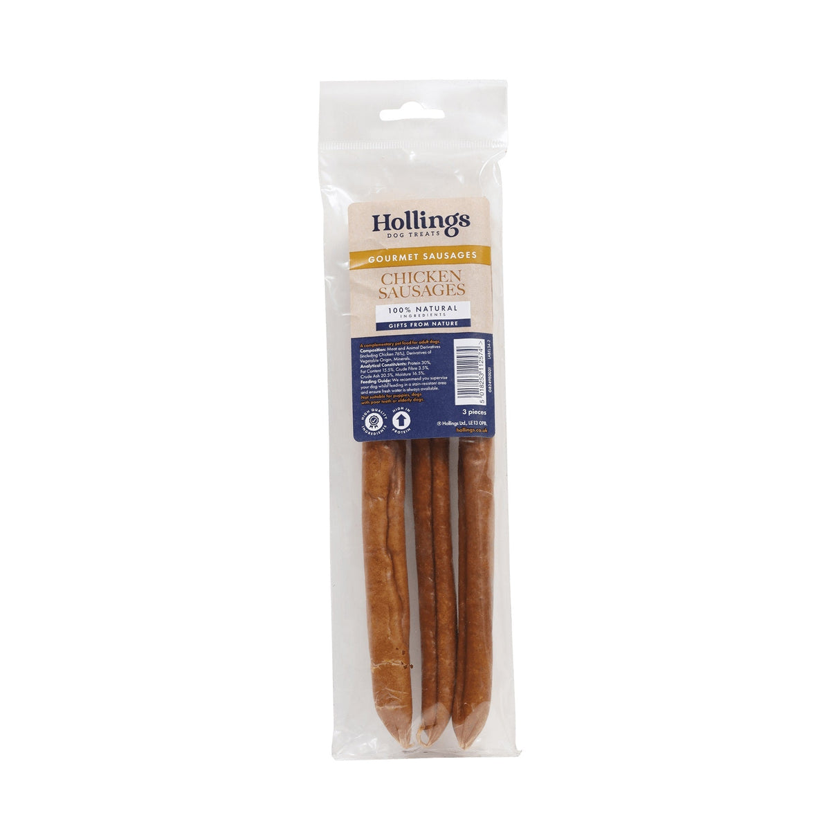 Hollings Gourmet Chicken Sausage Dog Treat - 36 Sausages (12x3pk), Hollings,