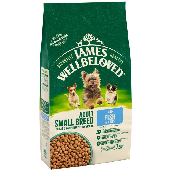 James Wellbeloved Dog Adult Small Breed Fish & Rice 7.5 kg, James Wellbeloved,