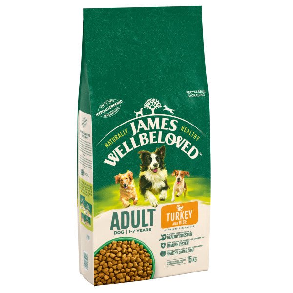 James Wellbeloved Dog Adult Turkey & Rice, James Wellbeloved, 15 kg