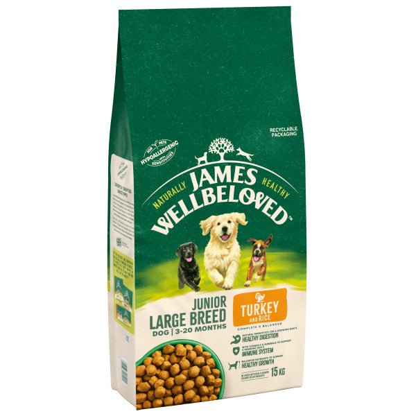 James Wellbeloved Junior Dog Large Breed Turkey 15 kg, James Wellbeloved,