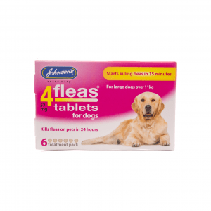 Johnsons 4Fleas Tablets Large Dog over 11kg 57mg 6 x 6, Johnsons Veterinary,