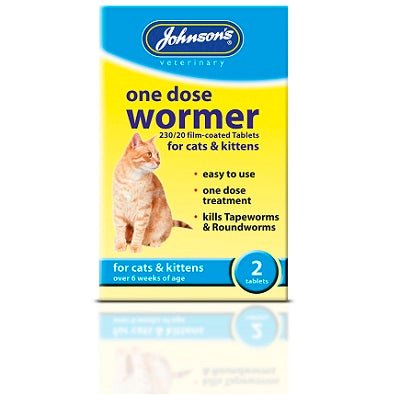 Johnsons Cat & Kitten One Dose Wormer (2 tablets x6), Johnsons Veterinary,
