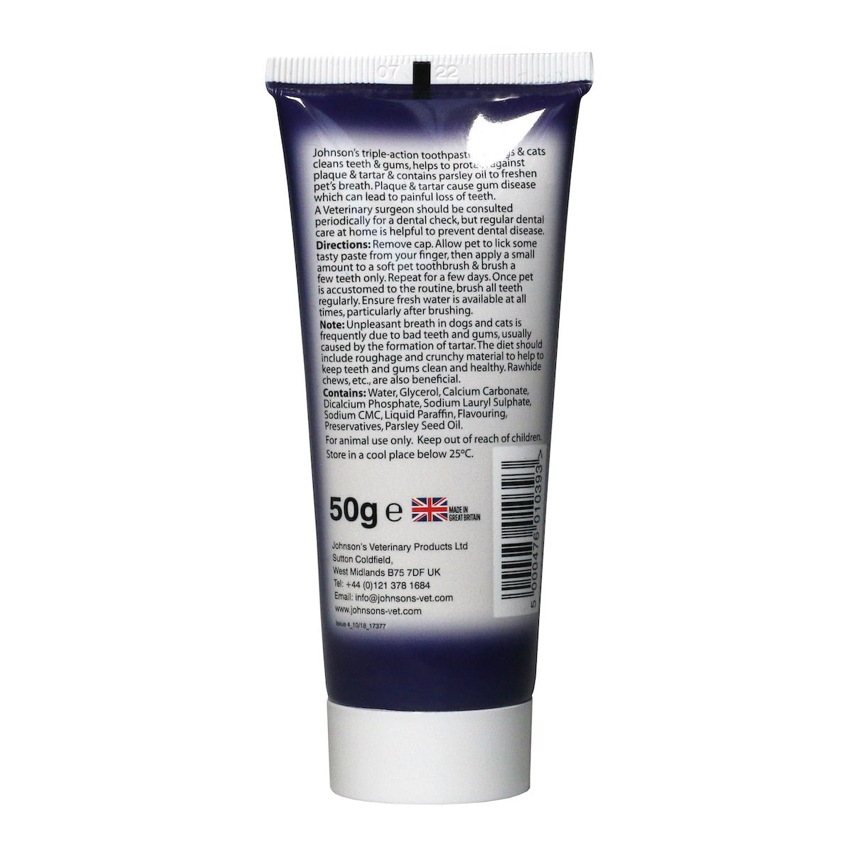 Johnsons Toothpaste Chicken Triple Action 50g x 6, Johnsons Veterinary,