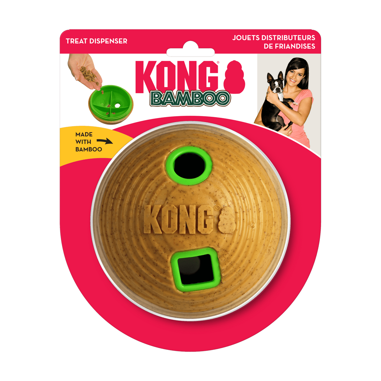 KONG Bamboo Feeder Ball Dog Toy, Kong,
