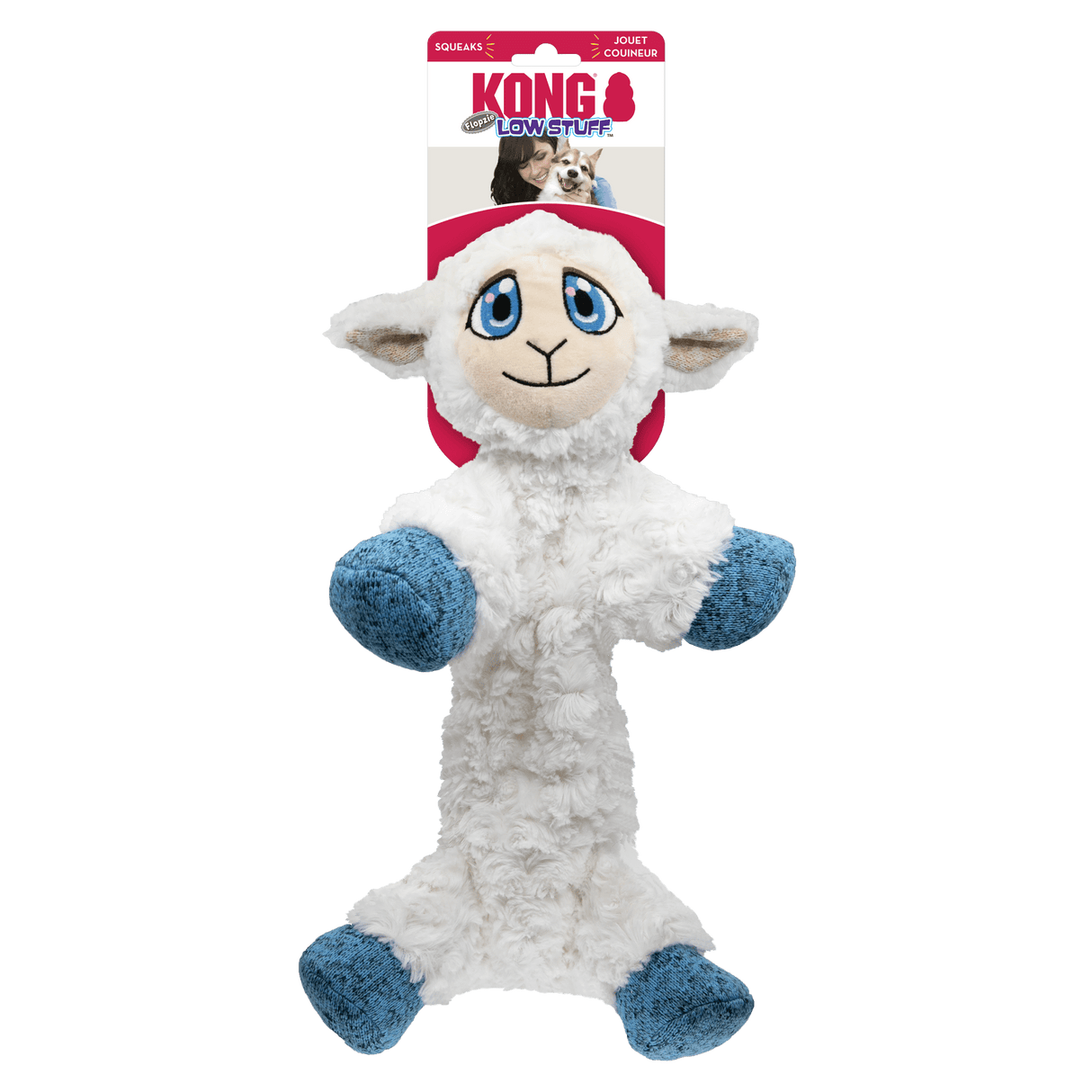 KONG Low Stuff Flopzie Lamb Dog Toy, Kong,