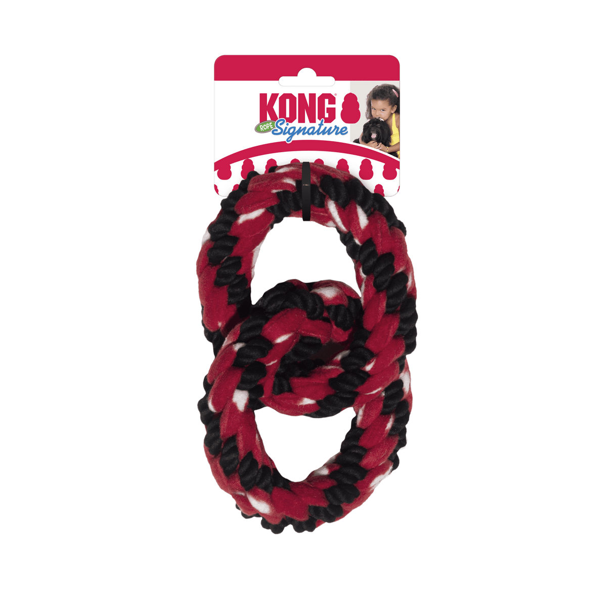 KONG Signature Rope Double Ring Tug Dog Toy, Kong,
