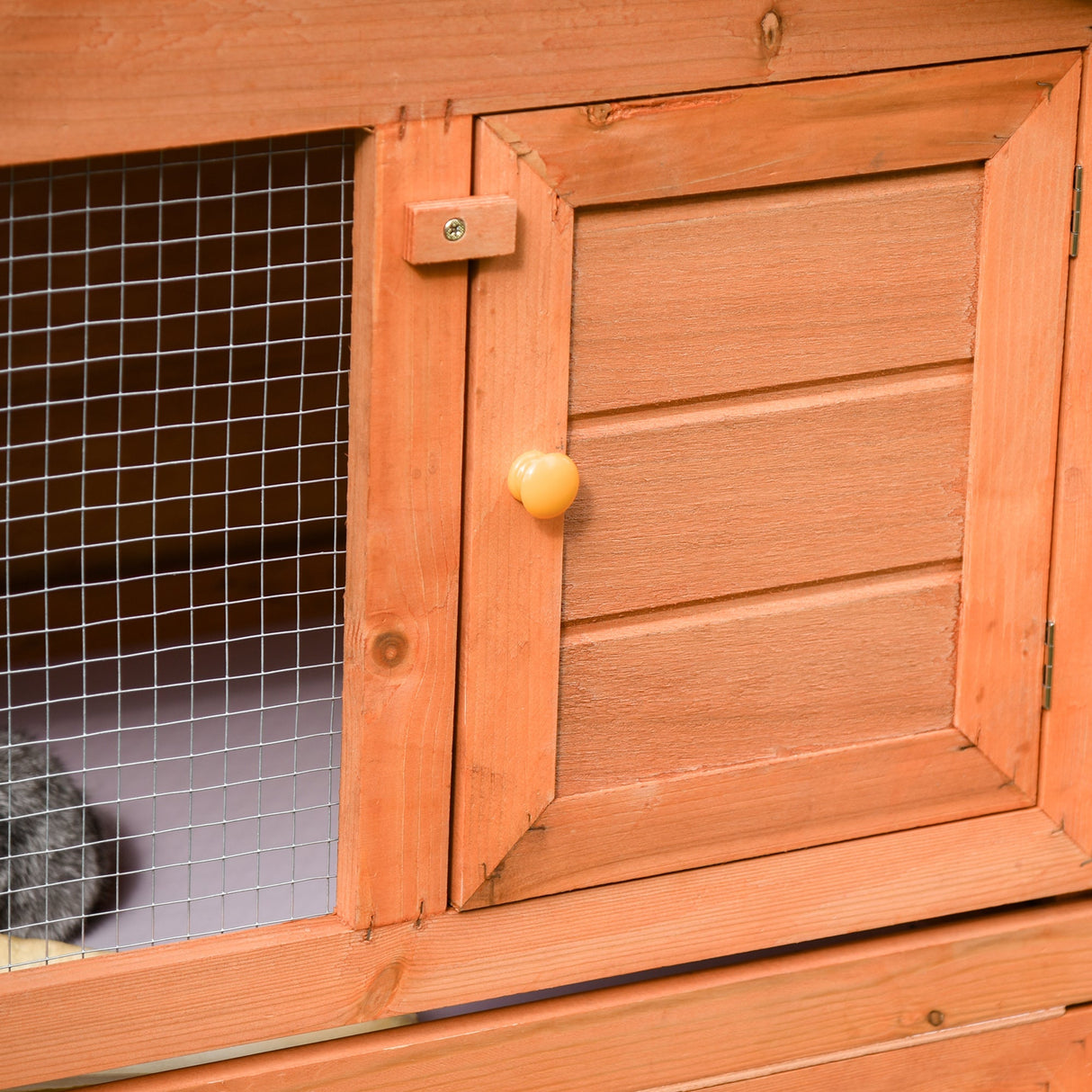Large Rabbit Hutch Outdoor, Guinea Pig Hutch, Wooden Small Animal House, with Rabbit Run, 215 x 63 x 100 cm, PawHut,