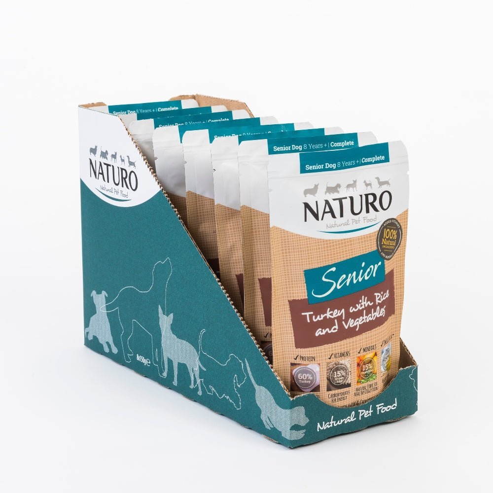 Naturo Senior Turkey & Rice with Vegetables Pouch 8 x 150g, Naturo,
