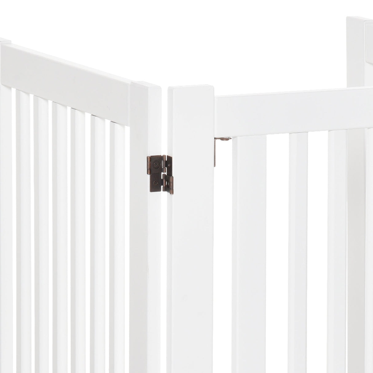 PawHutPet Gates MDF Freestanding Expandable Dog Gate Wood Doorway Pet Barrier Fence w/ Latched Door White, PawHut,