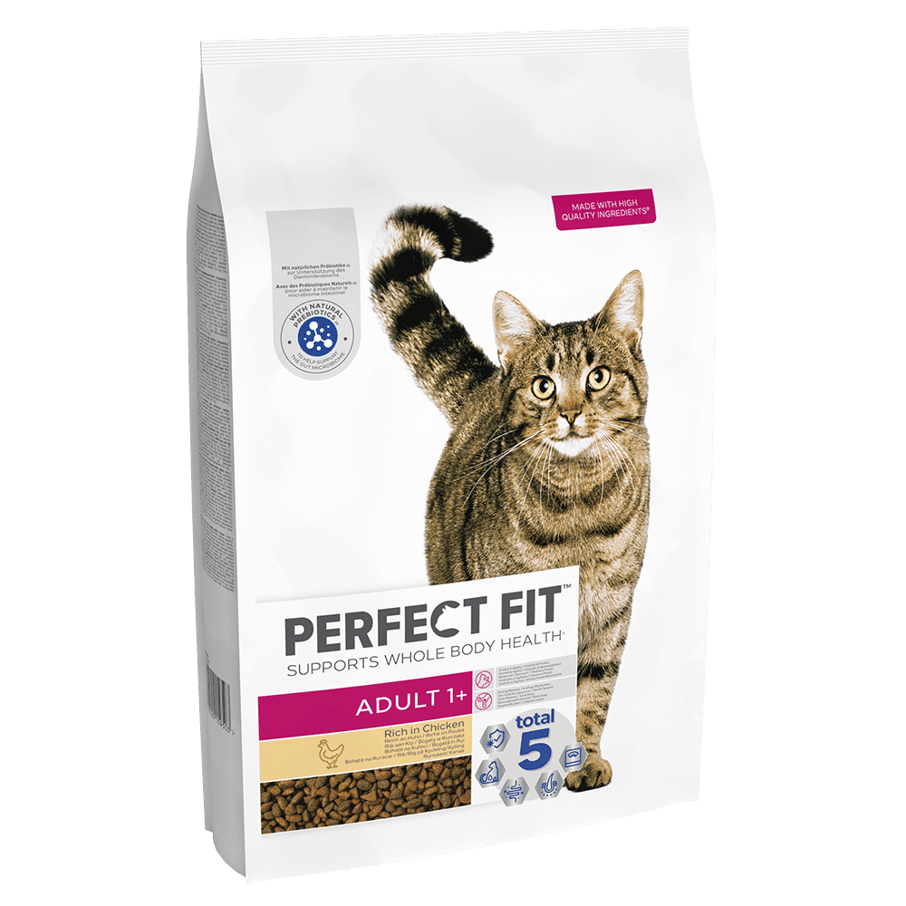 Perfect Fit Adult Dry Cat Food with Chicken, Perfect Fit, 4x750g