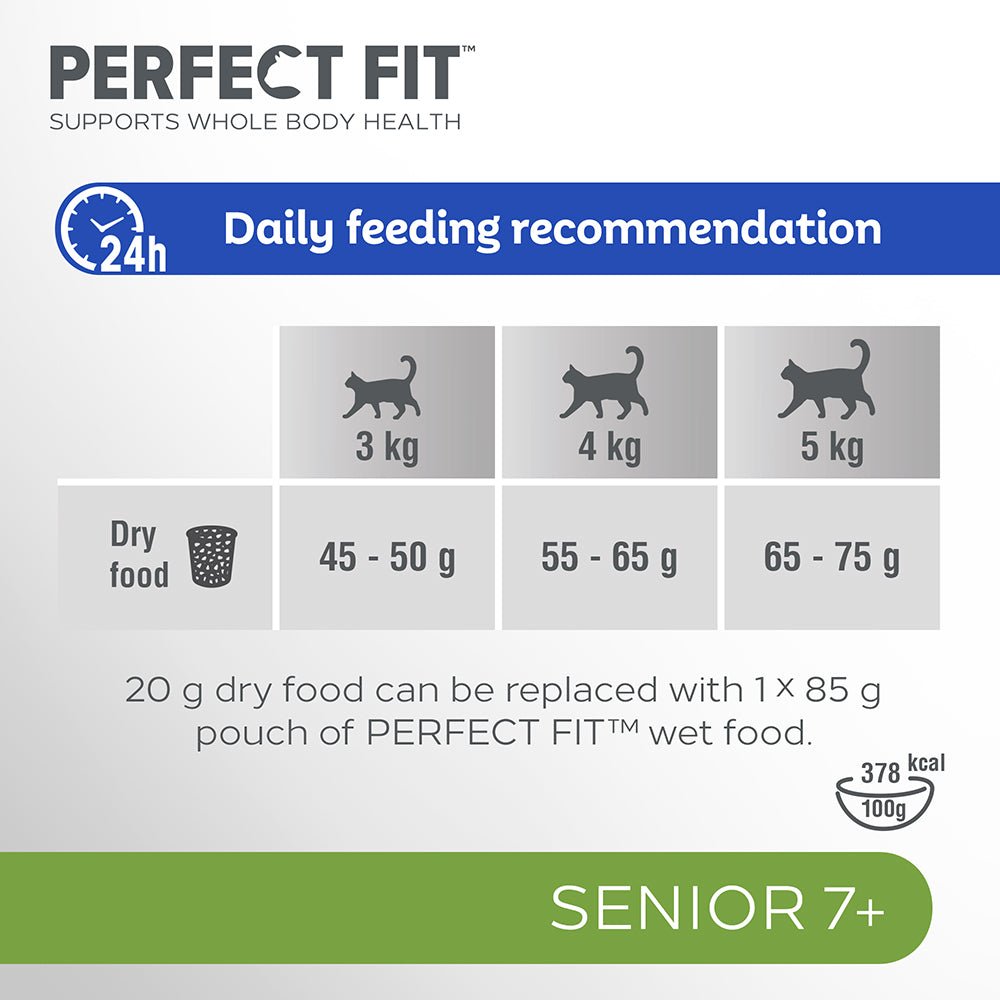 Perfect Fit Senior 7+ Dry Cat Food with Chicken 4x750g, Perfect Fit,