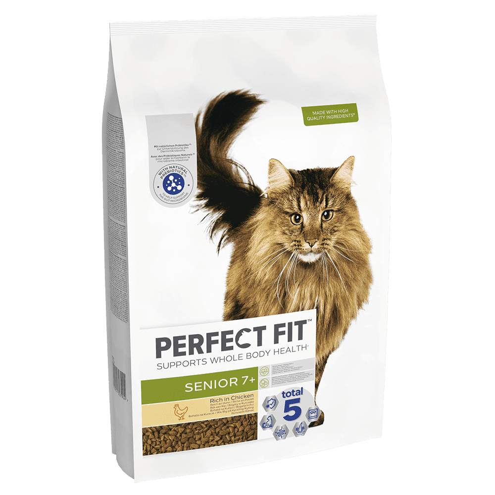 Perfect Fit Senior 7+ Dry Cat Food with Chicken 4x750g, Perfect Fit,