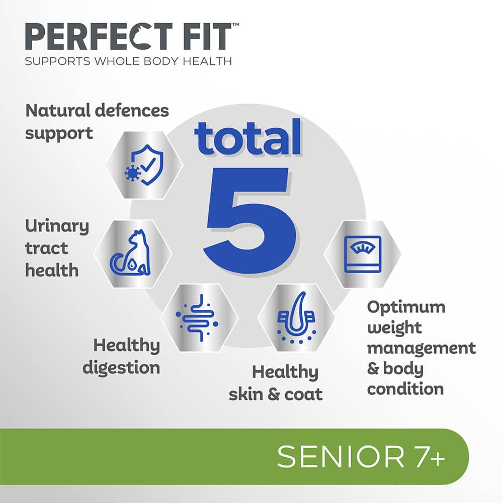 Perfect Fit Senior 7+ Dry Cat Food with Chicken 4x750g, Perfect Fit,