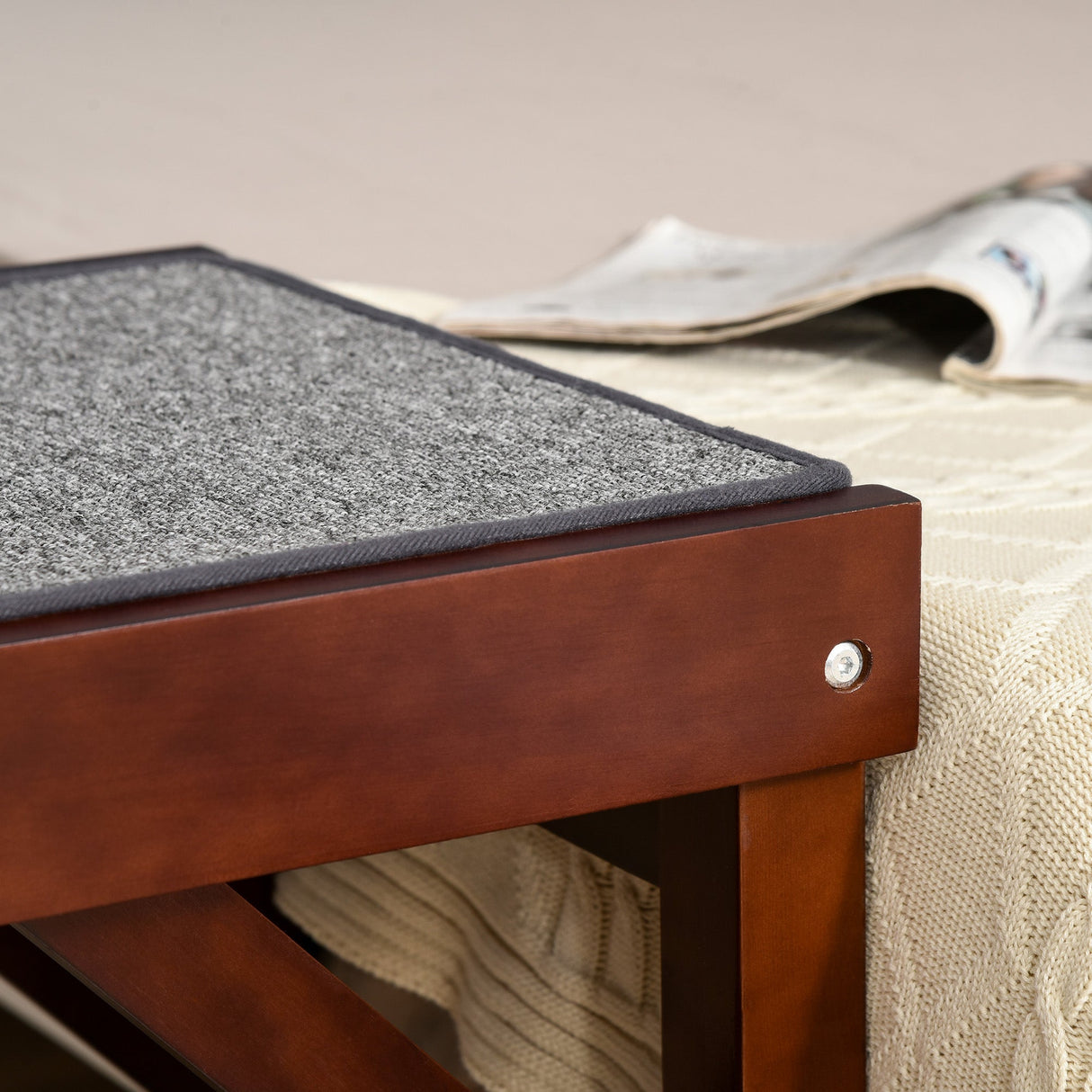 Pet Ramp for Dogs Non-slip Carpet Top Platform Pine Wood 188 x 40.5 x 63.5, ,, PawHut,