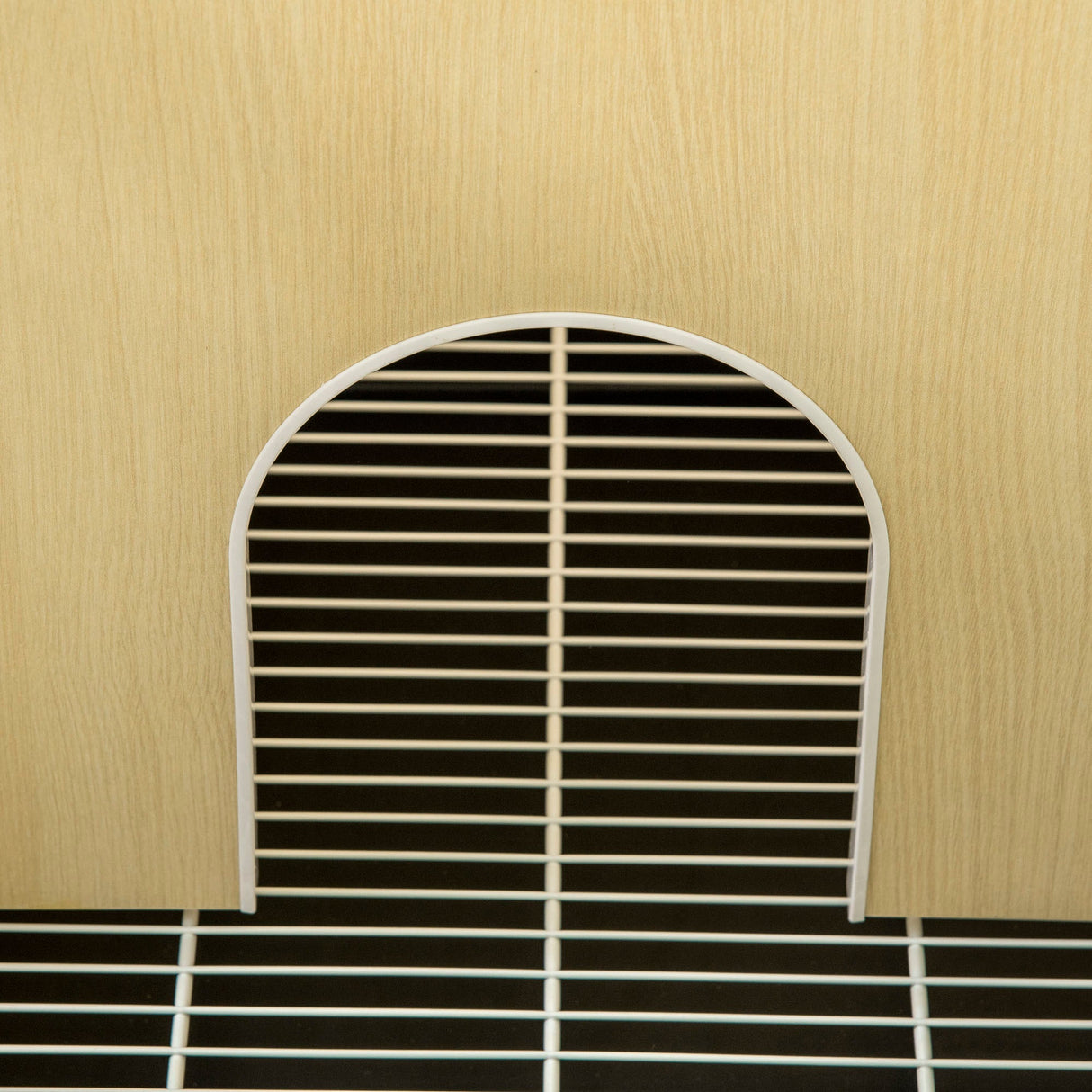 Rabbit Hutch, with Wheels, Removable Tray, Openable Roof, for 1-2 Rabbits - Oak Tone, PawHut,