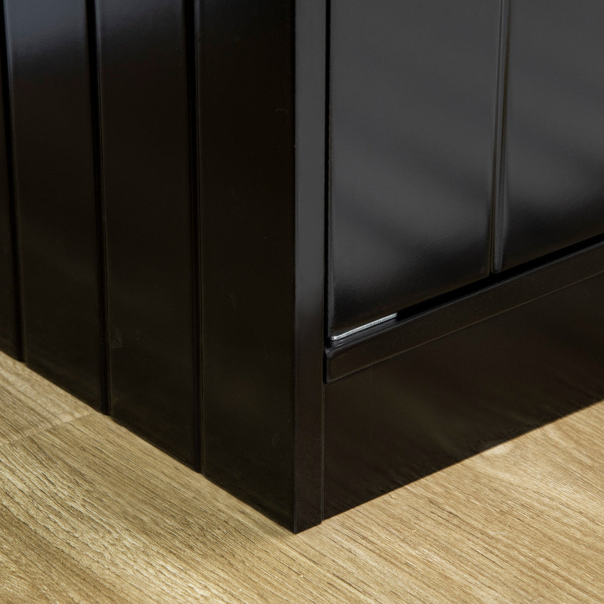 Raised Dog Bowls for Large Dogs Pet Feeding Station with Stand, Storage, 2 Stainless Steel Food and Water Bowls, PawHut, Black