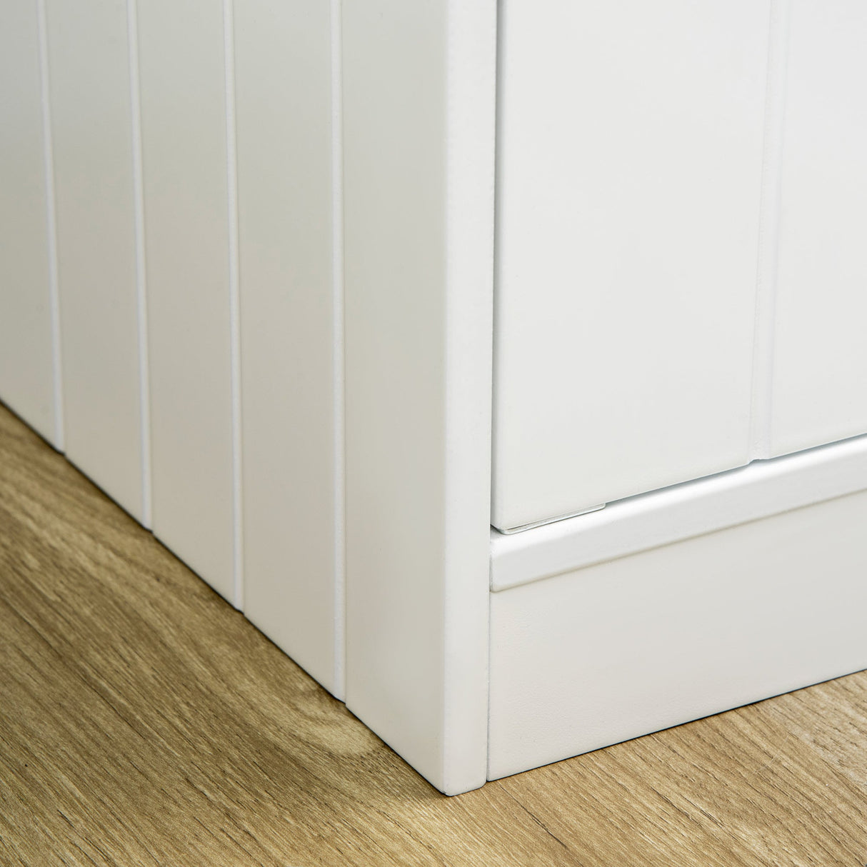 Raised Dog Bowls for Large Dogs Pet Feeding Station with Stand, Storage, 2 Stainless Steel Food and Water Bowls, PawHut, White