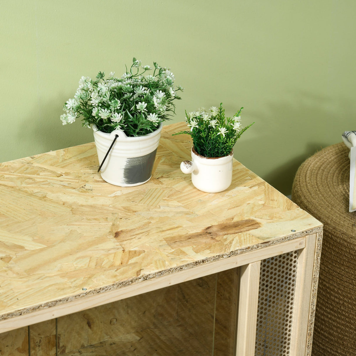 Reptile Terrarium Vivarium, Climbing Pet Containers, Reptile Habitat with Sliding Doors, Breathable Mesh, Easy to Install, for Lizards, Horned Frogs, Snakes, Chameleons, 80 x 40 x 40 cm, PawHut,