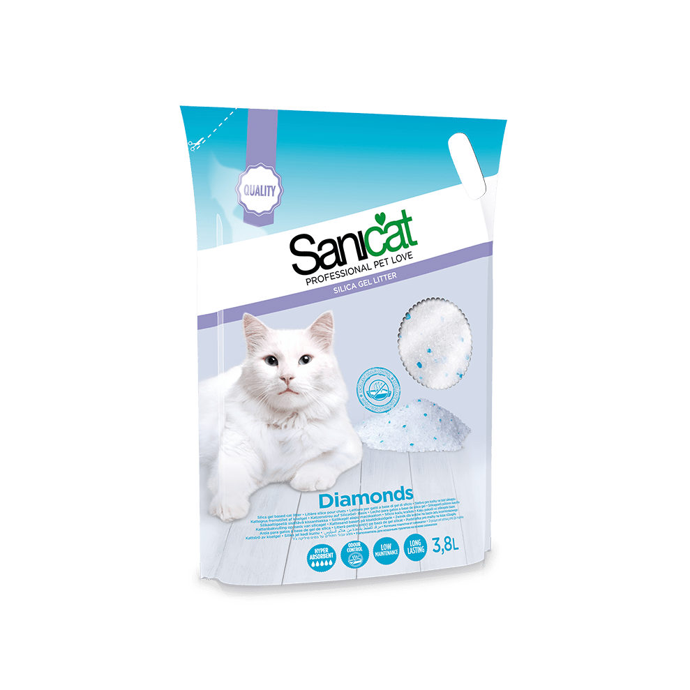 Sanicat Diamonds Fragrance Free Cat Litter 4x3.8L, Sanicat,