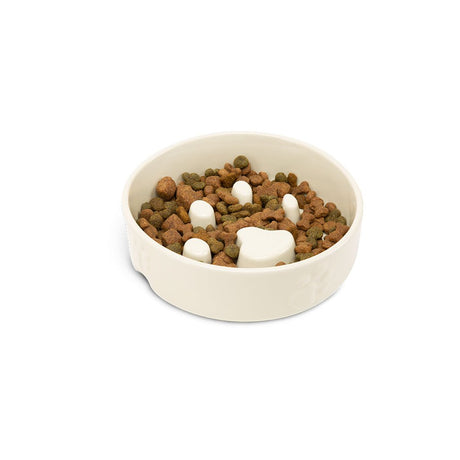 Scruffs Icon Slow Feeder Cream Bowl, Scruffs, 20 cm