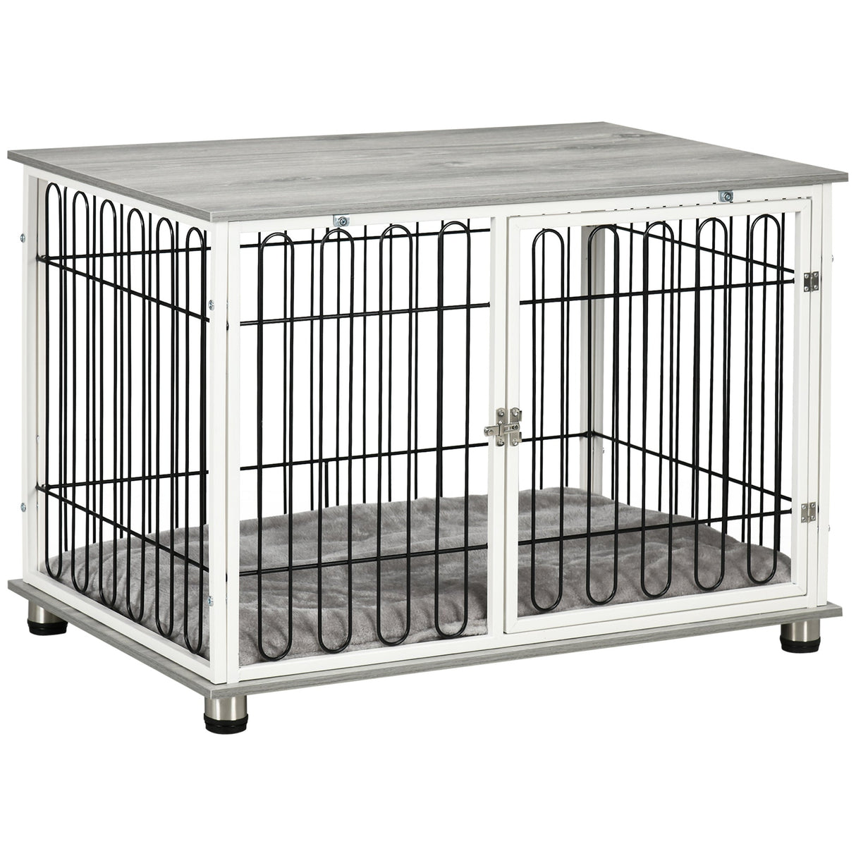 Stylish Dog Crate End Table with Cushion for Small/Medium Dogs, PawHut,