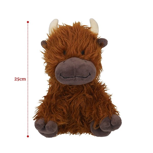 Super Tough Plush Rope Core Cow Dog Toy x3, Rosewood,
