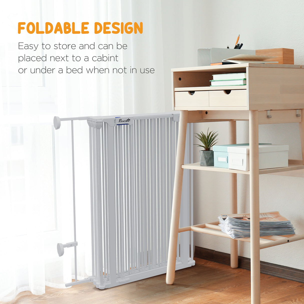 Versatile 6-Panel Puppy Playpen Gate with Auto-Lock Door - White, PawHut,