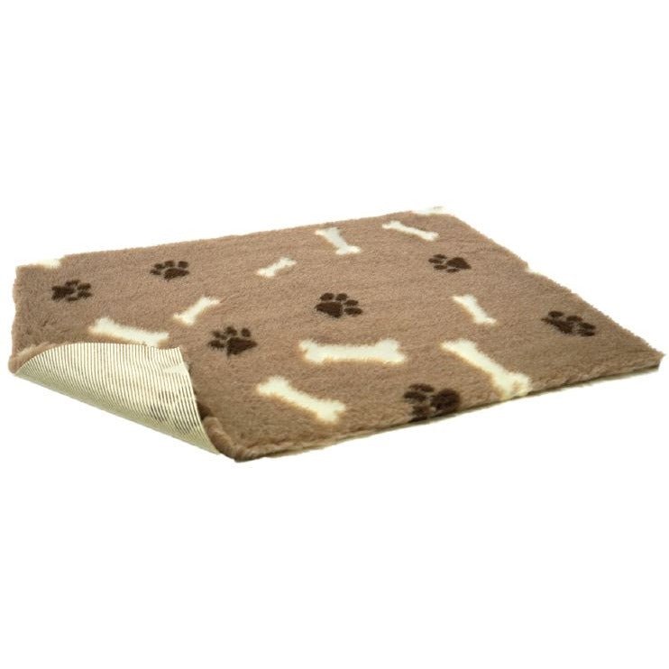 VetBed Nonslip Mink with Cream Bones & Brown Paws, Petlife, 91 cm x 61 cm
