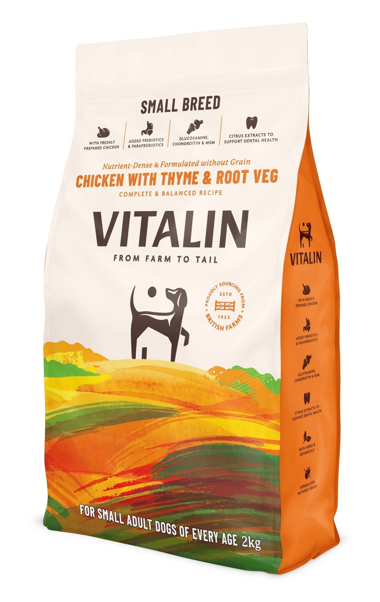 Vitalin Adult Small Breed Chicken with Root Veg & Thyme 4x2kg, Vitalin,