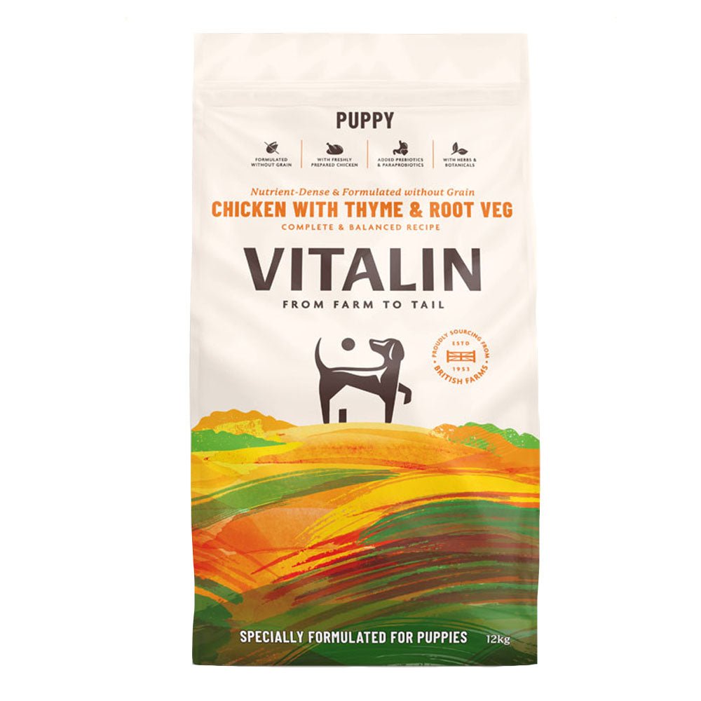 Vitalin Dry Puppy Food Chicken with Thyme & Veg, Vitalin, 12 kg