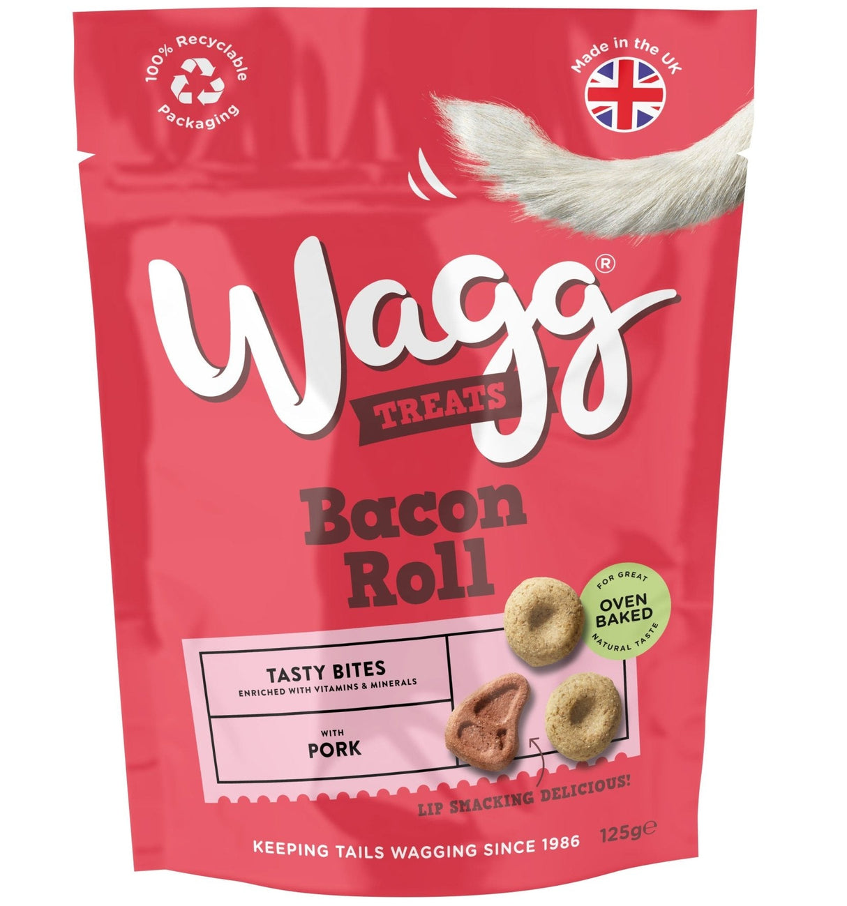 Wagg Bacon Roll Tasty Bites 7x125g, Wagg,