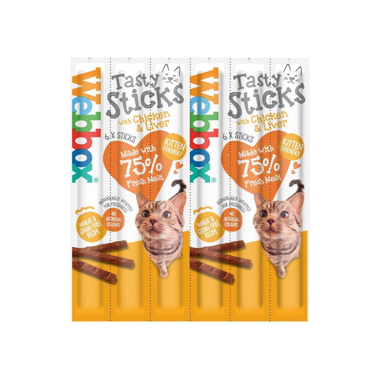 Webbox Tasty Sticks Cat Chicken & Liver 12 x 6, Webbox,