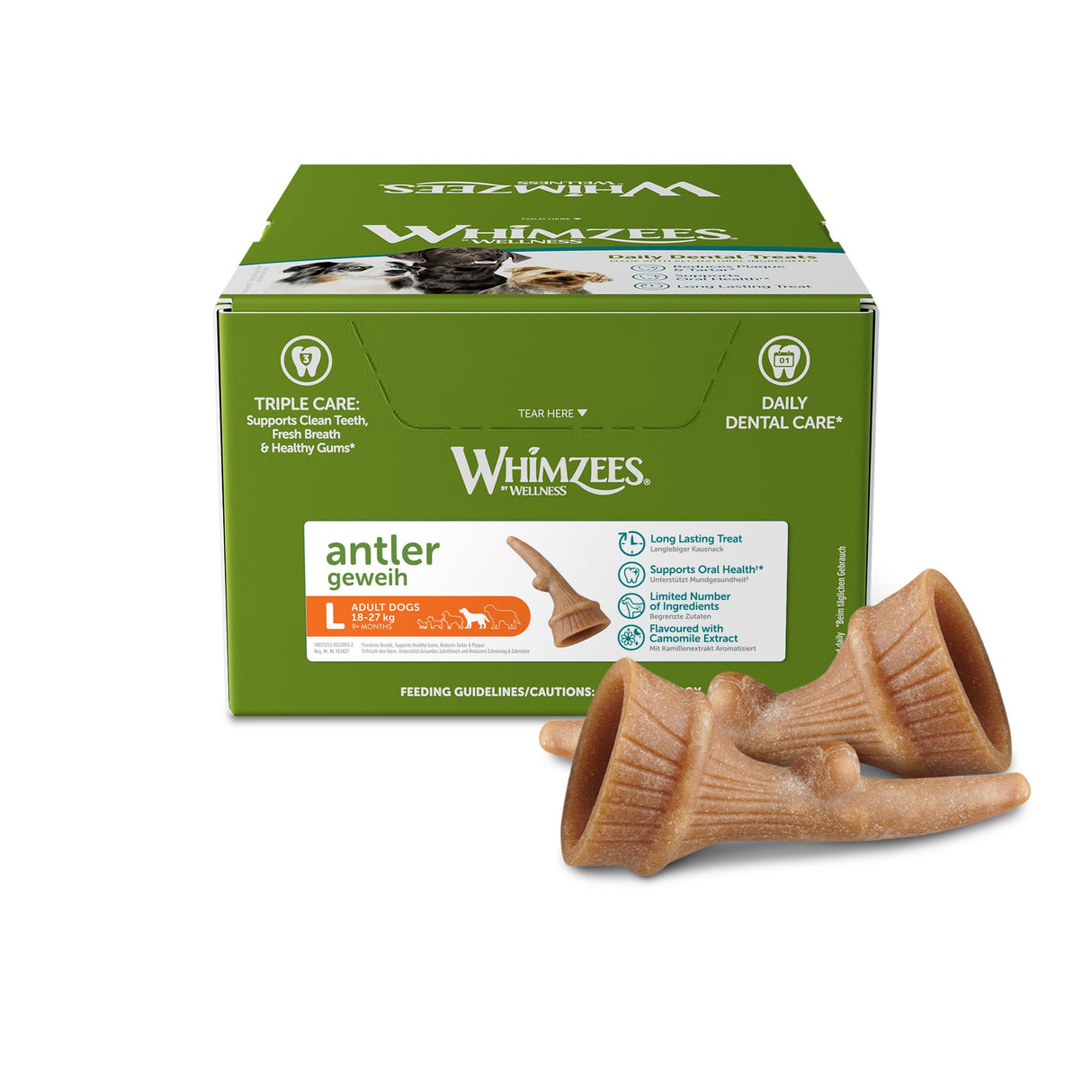 Whimzees Antler Box Large x 22, Whimzees,