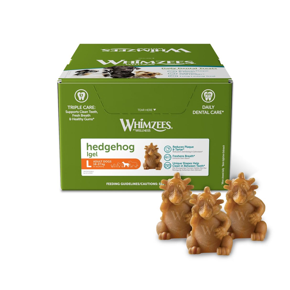 Whimzees Hedgehog Large Box of 30, Whimzees,